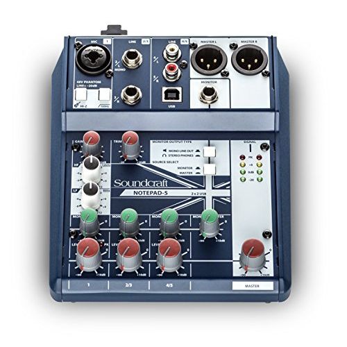  Soundcraft Notepad-5 Small-format Analog Mixing Console with USB IO