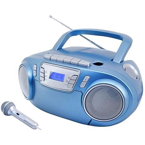  [아마존베스트]Soundmaster SCD5800BL CD MP3 Cassette Recorder with USB and Microphone