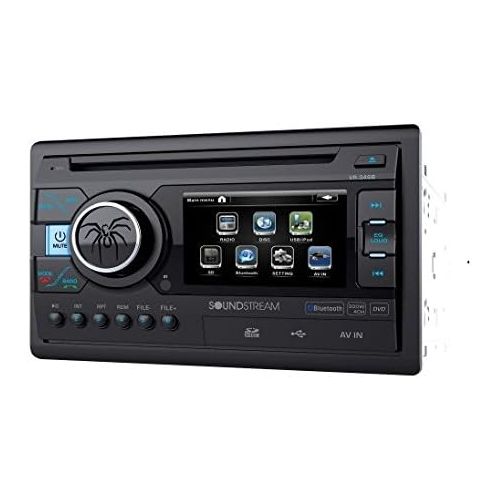  Soundstream VR-346B 2-DIN DVDCDMP3USBSDAMFM Receiver with Bluetooth3.4 LCD