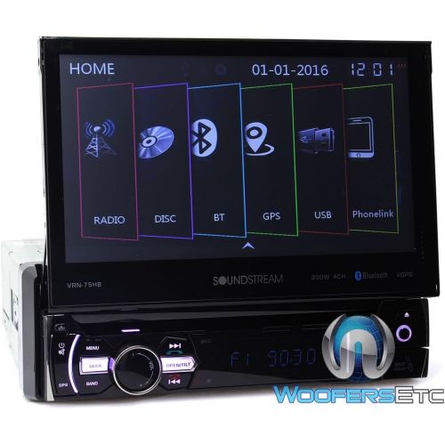  Soundstream VRN-75HB 7 Touchscreen 1-DIN w DVD, CDMP3, AMFM Receiver w GPS Navigation & Android PhoneLink