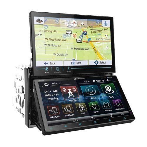  Soundstream AVID-2S Same as VRN-DD7HB Multimedia System Two Dual 7 Displays Double DIN Bluetooth car GPS NavigationDVDCDAMFM USBSD Stereo Receiver Glass wSmartSense Touchscre