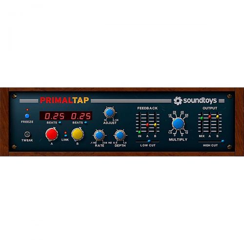  Soundtoys},description:Whether you’re looking for a studio delay that’s full of 80s character, or a performance tool that responds to knob tweaking with mind-bending sounds, Primal