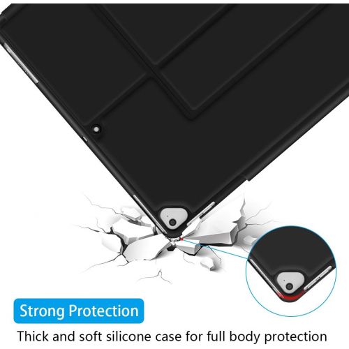  [아마존베스트]Sounwill ipad pro 12.9 Case with Keyboard Compatible for ipad pro 12.9 2015/2017, Ultra-Thin PU Leather Silicon Rugged Shock Keyboard Stand Case with Pencil Holder (Not Fit for 201