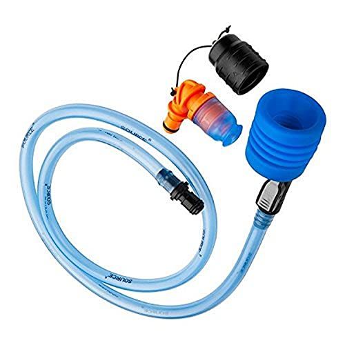  Source Outdoor Helix Tube Kit with UTA Universal Tube Adaptor - High-Flow Helix Bite Valve for Full Flow with Just a Soft Bite - UTA for Refill of Reservoir Directly Through Drinki