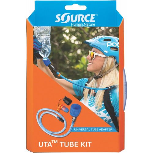  Source Outdoor Helix Tube Kit with UTA Universal Tube Adaptor - High-Flow Helix Bite Valve for Full Flow with Just a Soft Bite - UTA for Refill of Reservoir Directly Through Drinki