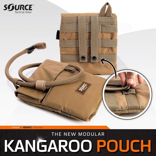  Source Hydration Pack 1 Liter Kangaroo with Molle Pouch Webbing for Easy Attachment to Tactical Vest or War Belt - Closed Cell Insulation Keeps Water Cool