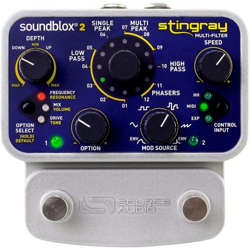  Source Audio},description:The Stingray Multi-Filter bravely forges a distinct new path in filter modulation. With its 12 filter effects, on-board overdrive, four modes of filter mo