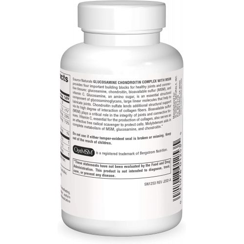  Source Naturals Glucosamine Chondroitin Complex with MSM, Promotes Healthy Joints and Connective Tissues, 240 Tablets