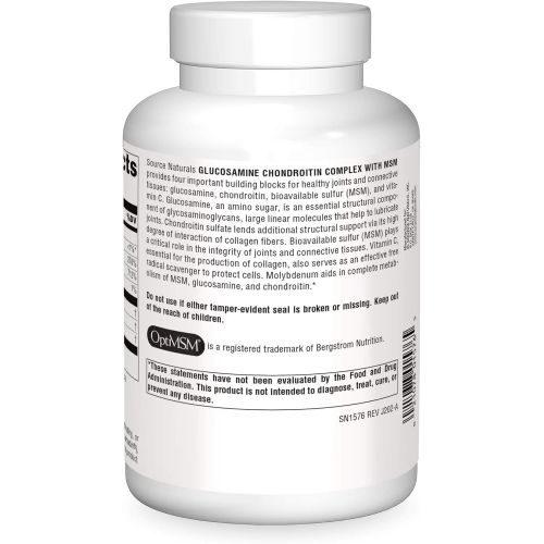  Source Naturals Glucosamine Chondroitin Complex with MSM, Promotes Healthy Joints and Connective Tissues, 240 Tablets