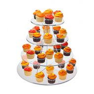 SourceOne Source One Large 16 Inch 4 Tier Full Circle Riser Display Stand Cup Cakes, Figurines Etc. - Clear