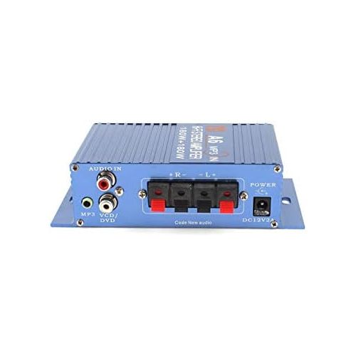  [아마존베스트]-Service-Informationen 2Pcs DC 12V 180W Car Blue Aluminium Mini HiFi Stereo Audio Amplifier