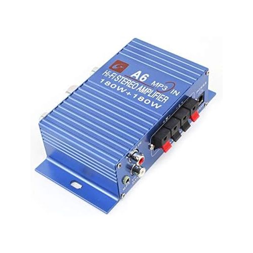  [아마존베스트]-Service-Informationen 2Pcs DC 12V 180W Car Blue Aluminium Mini HiFi Stereo Audio Amplifier