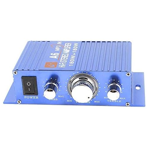  [아마존베스트]-Service-Informationen 2Pcs DC 12V 180W Car Blue Aluminium Mini HiFi Stereo Audio Amplifier