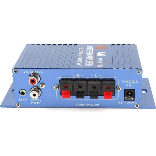  [아마존베스트]-Service-Informationen 2Pcs DC 12V 180W Car Blue Aluminium Mini HiFi Stereo Audio Amplifier