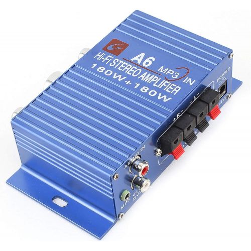  [아마존베스트]-Service-Informationen 2Pcs DC 12V 180W Car Blue Aluminium Mini HiFi Stereo Audio Amplifier