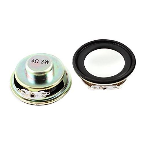  Sourcing map 3W 4 Ohm Metal Housing Round Magnet Speaker Loudspeaker 2Pcs