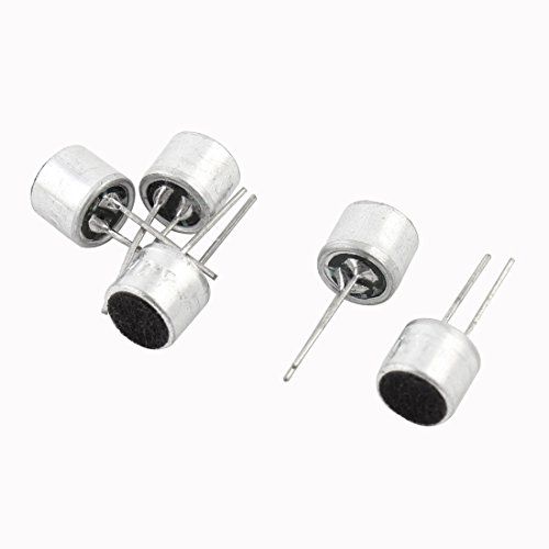  [아마존베스트]Sourcing map 5 Pcs Electret Microphone Inserts 6050 with PCB Pins Condenser