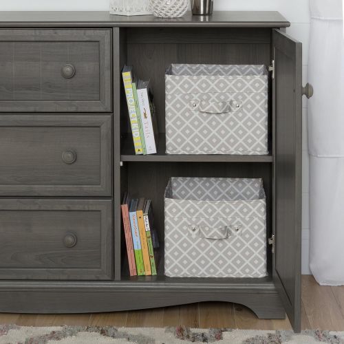  South Shore Savannah 3-Drawer Dresser with Door, Gray Maple