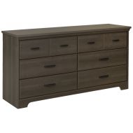 South Shore Versa Collection 6-Drawer Double Dresser, Gray Maple with Antique Handles