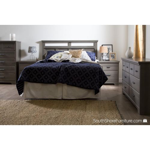  South Shore Versa Collection 6-Drawer Double Dresser, Gray Maple with Antique Handles
