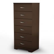 South Shore Step One 6-Drawer Dresser, Chocolate with Matte Nickel Handles