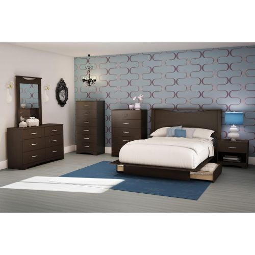  South Shore Step One 6-Drawer Dresser, Chocolate with Matte Nickel Handles