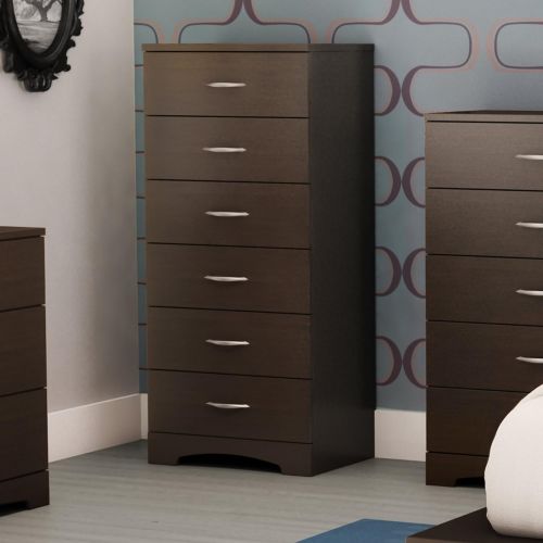  South Shore Step One 6-Drawer Dresser, Chocolate with Matte Nickel Handles