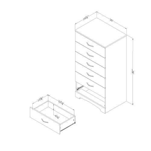  South Shore Step One 6-Drawer Dresser, Chocolate with Matte Nickel Handles