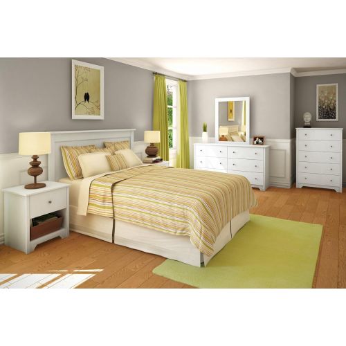  South Shore Vito Collection 5-Drawer Dresser, Pure White with Matte Nickel Handles