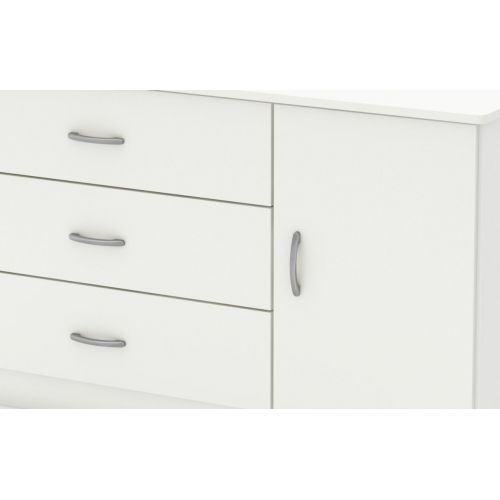  South Shore Libra 3-Drawer Dresser with Cabinet Door, Pure White