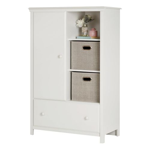  South Shore Cotton Candy Armoire with Drawer, Pure White