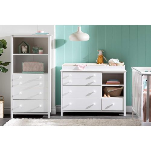  South Shore Little Smileys Changing Table with Removable Changing Station, Pure White