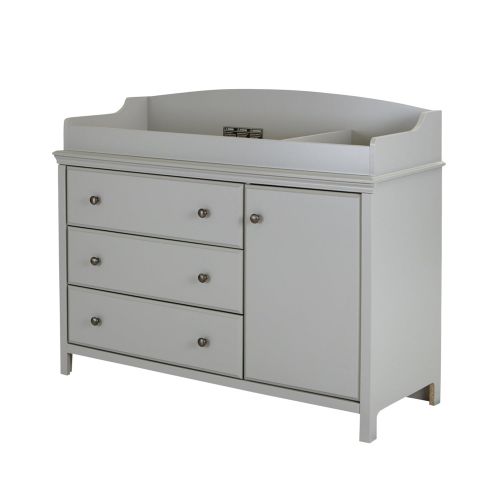  South Shore Cotton Candy Changing Table with Removable Changing Station, Soft Gray