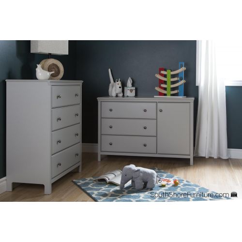  South Shore Cotton Candy Changing Table with Removable Changing Station, Soft Gray