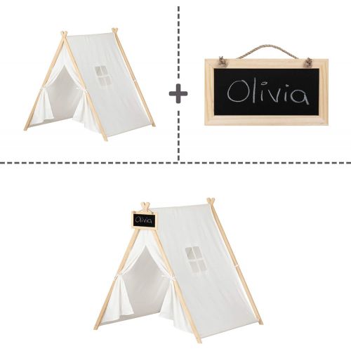  South Shore Sweedi Organic Cotton and Pine Play Tent with Chalkboard