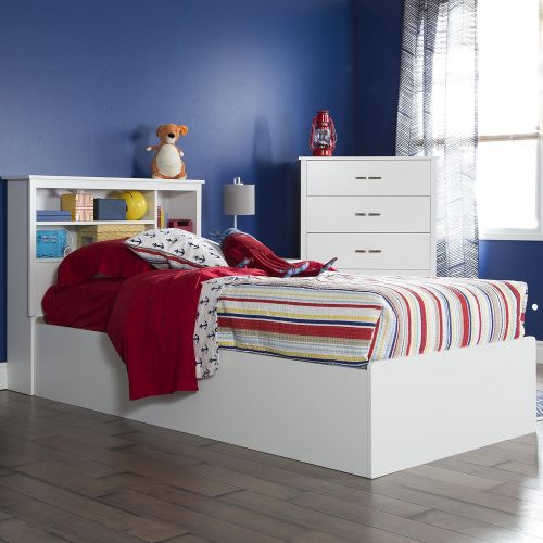  South Shore 10591 Mates Bed with 3 Drawers, Twin, Rustic Oak