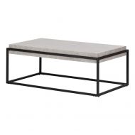 South Shore 12066 Mezzy Industrial Coffee Table Concrete Gray and Black