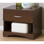 South Shore Step One 1-Drawer Nightstand, Sumptuous Cherry with Matte Nickel Handles