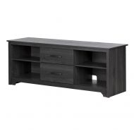 South Shore 11839 Fusion TV Stand with Drawers, Gray Oak