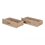 South Shore 11028 Fakto Set of 2 Drawers on Wheels, Rustic Oak