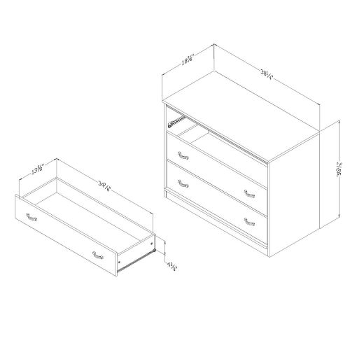  South Shore 3880033 Mobby 3-Drawer Chest, Pure White