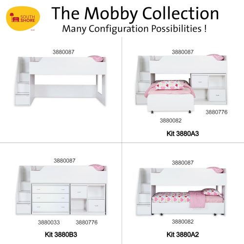  South Shore 3880033 Mobby 3-Drawer Chest, Pure White