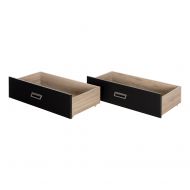 South Shore 11023 Induzy Set of 2 Drawers on Wheels Rustic Oak and Matte Black