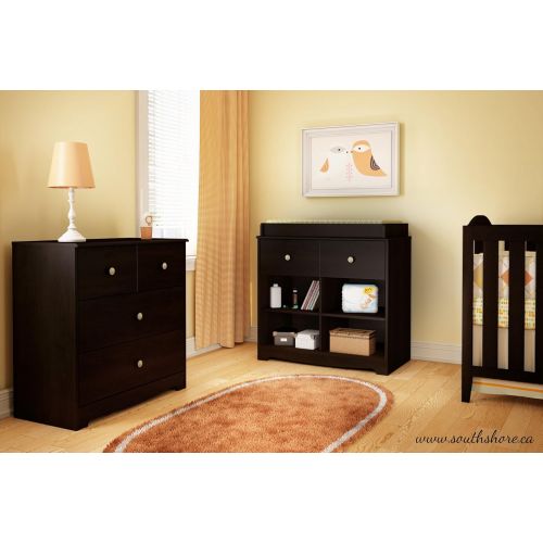  South Shore Little Teddy 3 Drawer Chest, Espresso