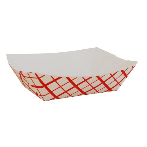  Southern Champion Tray 0413 #100 Southland Paperboard Food Tray, 1 lb Capacity, Red Check (Case of 1000)