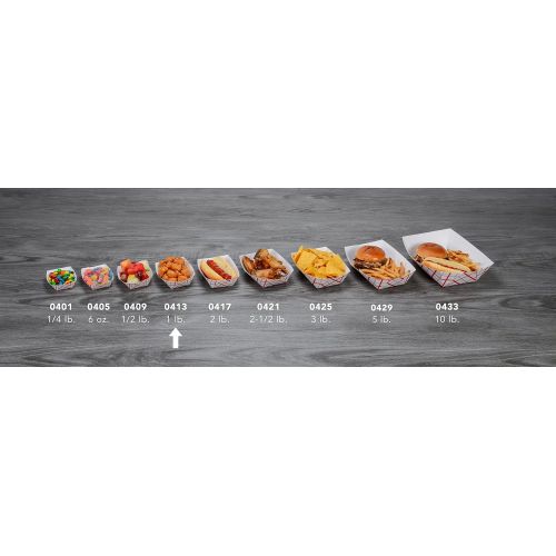  Southern Champion Tray 0413 #100 Southland Paperboard Food Tray, 1 lb Capacity, Red Check (Case of 1000)