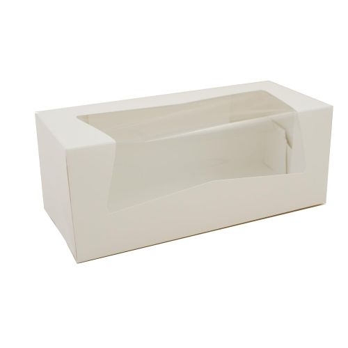  Southern Champion Tray 24303 Paperboard White Window Bakery Box, 9 Length x 4 Width x 3-1/2 Height (Case of 200)