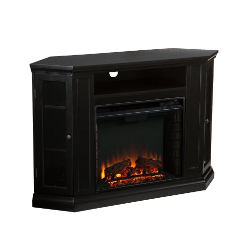  Southern Enterprises Claremont Convertible Media Electric Fireplace 48 Wide, Black Finish