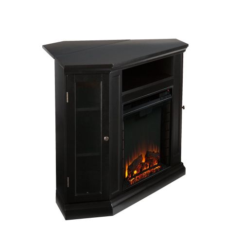  Southern Enterprises Claremont Convertible Media Electric Fireplace 48 Wide, Black Finish