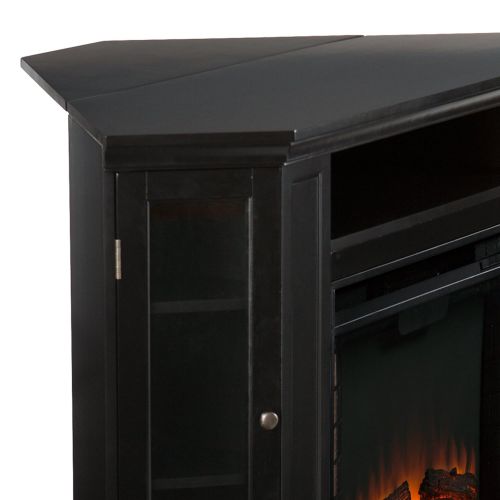  Southern Enterprises Claremont Convertible Media Electric Fireplace 48 Wide, Black Finish